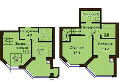 Двухуровневая 82.5 м² в ЖК София Клубный от 30 000 грн/м², с. Софиевская Борщаговка
