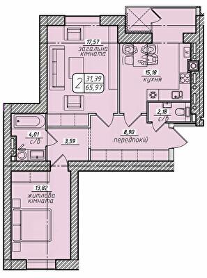 2-кімнатна 68.27 м² в ЖК Західний від 21 000 грн/м², Вінниця