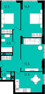 3-кімнатна 73.9 м² в ЖК Лісопарковий від 24 500 грн/м², Вінниця