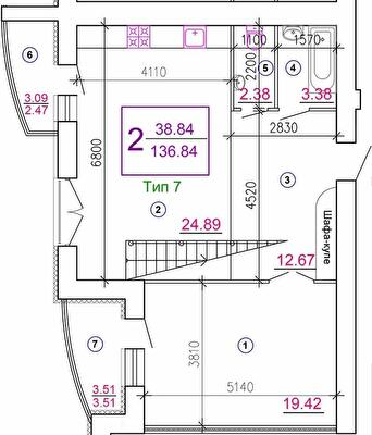 2-комнатная 136.84 м² в ЖМ Подолье от 20 150 грн/м², Винница