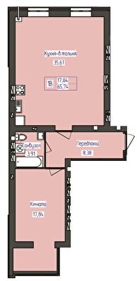 1-комнатная 65.74 м² в ЖК Польский бульвар от 14 500 грн/м², Житомир