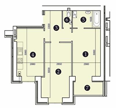 2-кімнатна 65.79 м² в ЖК Олександрівський 2 від 14 900 грн/м², Запоріжжя
