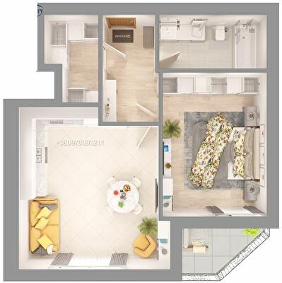 1-комнатная 60.6 м² в ЖК Княжеский от 40 500 грн/м², Николаев