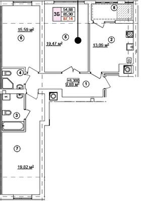 3-комнатная 87.14 м² в ЖК Spectrum от 17 200 грн/м², Ровно