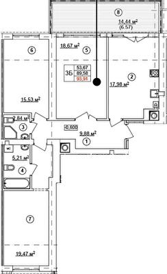 3-комнатная 93.91 м² в ЖК Spectrum от 17 200 грн/м², Ровно