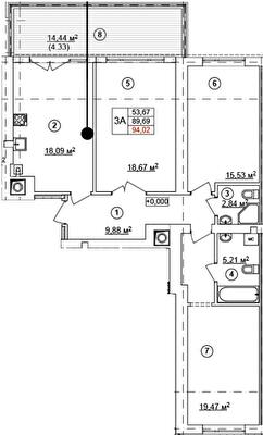 3-комнатная 94.02 м² в ЖК Spectrum от 17 200 грн/м², Ровно