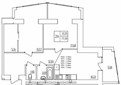 2-кімнатна 77.39 м² в ЖК Синергія Light від 12 900 грн/м², Рівне
