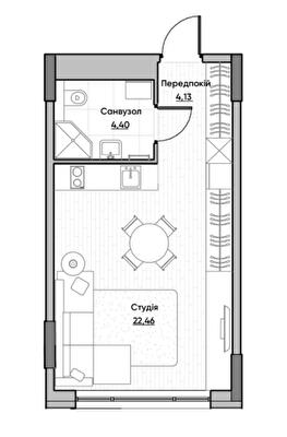 Студия 30.02 м² в ЖК Lucky Land от 45 704 грн/м², Киев