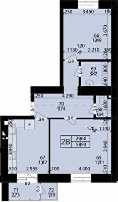 2-комнатная 58.93 м² в ЖК Рідне Місто от 15 000 грн/м², г. Здолбунов