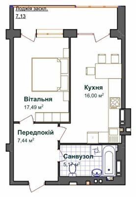 1-кімнатна 53.23 м² в ЖК Щастя від 15 400 грн/м², Тернопіль