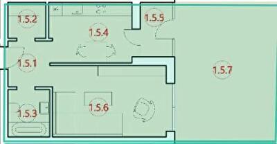 1-комнатная 46.7 м² в ЖК Горизонт от 13 000 грн/м², с. Петриков