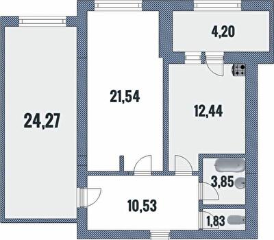 2-кімнатна 78.66 м² в ЖК Лісовий від 14 000 грн/м², Чернігів