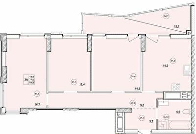 3-кімнатна 81.4 м² в ЖК Масани Сіті від 17 200 грн/м², Чернігів