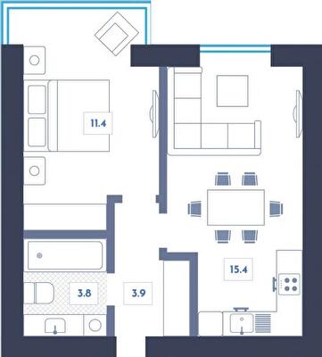 1-кімнатна 34.5 м² в ЖК Club House від 26 000 грн/м², Київ