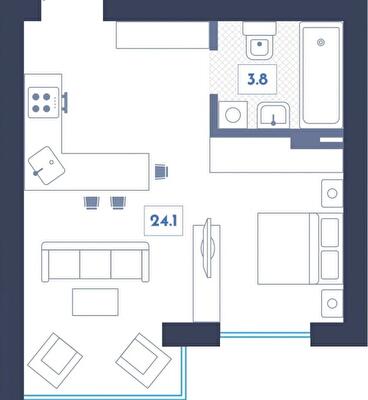 1-кімнатна 27.9 м² в ЖК Club House від 26 000 грн/м², Київ