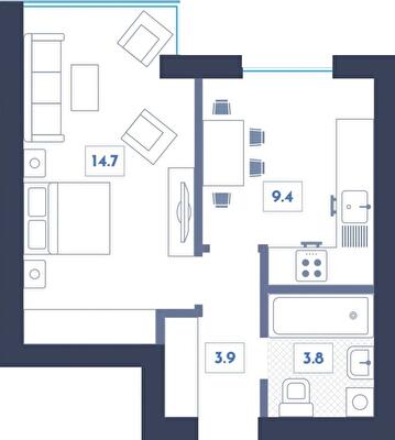 1-кімнатна 31.8 м² в ЖК Club House від 26 000 грн/м², Київ