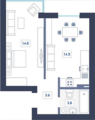 1-кімнатна 36.4 м² в ЖК Club House від 26 000 грн/м², Київ
