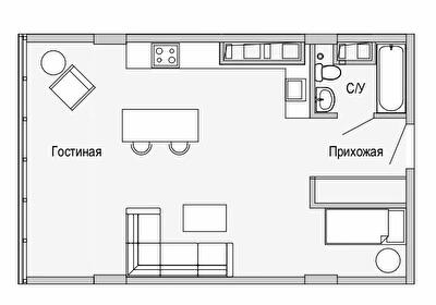 1-комнатная 51.43 м² в Апарт-комплекс Port City от 36 200 грн/м², Днепр