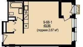 Свободная планировка 49.96 м² в ЖК DeLight Hall от 40 200 грн/м², Днепр