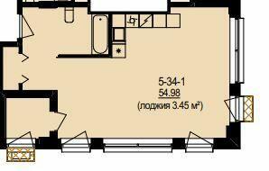 Свободная планировка 54.98 м² в ЖК DeLight Hall от 40 200 грн/м², Днепр