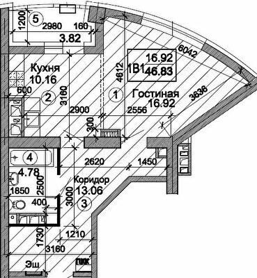 1-комнатная 47.99 м² в ЖК Триумф от 23 000 грн/м², Днепр