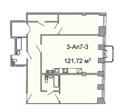 3-кімнатна 121.72 м² в ЖК Троїцький від 43 250 грн/м², Дніпро