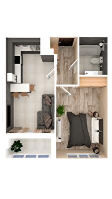 1-комнатная 40.98 м² в ЖК Orange Park от 30 711 грн/м², с. Крюковщина