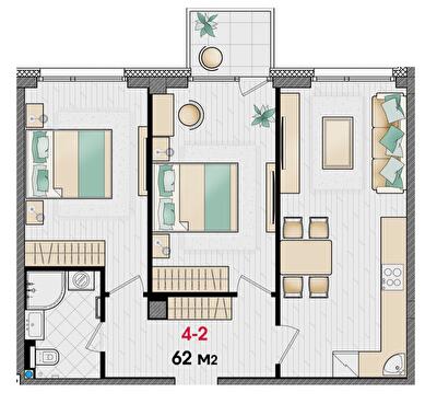 2-комнатная 62 м² в ЖК MANHATTAN от 32 050 грн/м², Днепр