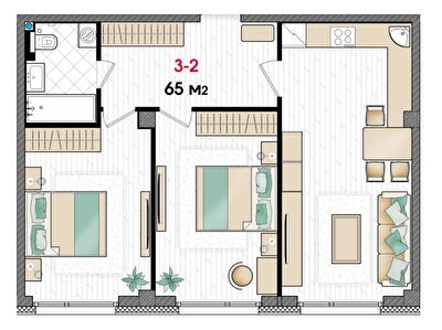 2-комнатная 65 м² в ЖК MANHATTAN от 32 050 грн/м², Днепр