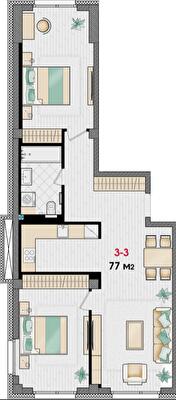 2-комнатная 77 м² в ЖК MANHATTAN от 32 050 грн/м², Днепр
