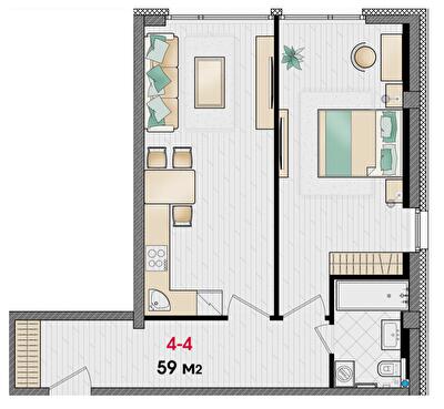 1-комнатная 59 м² в ЖК MANHATTAN от 34 800 грн/м², Днепр