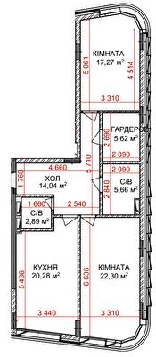 2-комнатная 88.06 м² в КД Идеалист от 68 250 грн/м², Киев
