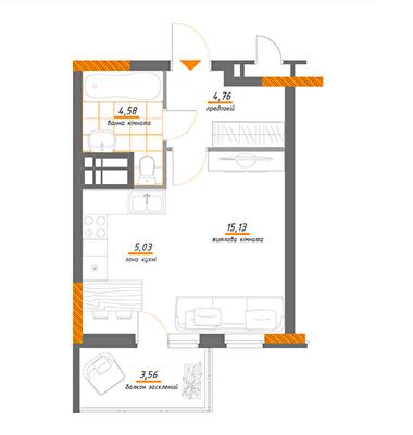 1-кімнатна 33.06 м² в ЖК Нивки-Парк від 74 655 грн/м², Київ