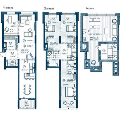 Двухуровневая 175.12 м² в ЖК Rusaniv Residence от 39 386 грн/м², Киев