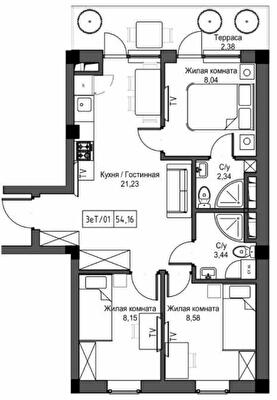 3-кімнатна 54.16 м² в ЖМ ARTVILLE від 18 100 грн/м², смт Авангард