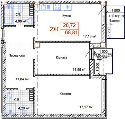 2-кімнатна 68.81 м² в ЖК Art House від 51 100 грн/м², Одеса