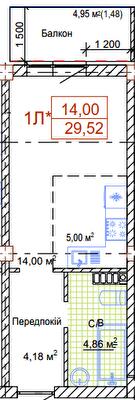 1-кімнатна 29.52 м² в ЖК Art House від 51 100 грн/м², Одеса