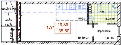 1-кімнатна 35.6 м² в ЖК Art House від 51 100 грн/м², Одеса