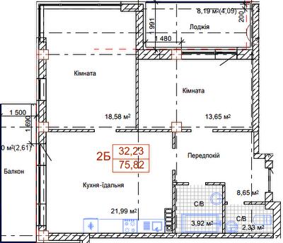 2-кімнатна 75.82 м² в ЖК Art House від 51 100 грн/м², Одеса