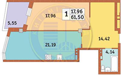 1-кімнатна 61.5 м² в ЖК Costa fontana від 35 650 грн/м², Одеса