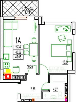 1-кімнатна 45.05 м² в ЖК DERBY Style House від 39 050 грн/м², Одеса