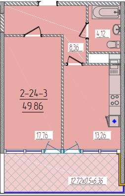 1-кімнатна 49.86 м² в ЖК KADORR City від 22 900 грн/м², Одеса