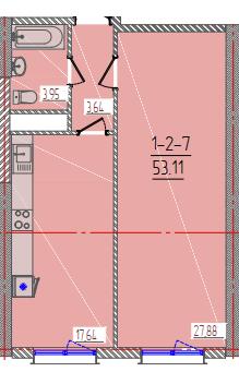 1-кімнатна 53.11 м² в ЖК KADORR City від 22 900 грн/м², Одеса