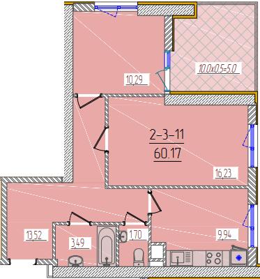 2-кімнатна 60.17 м² в ЖК KADORR City від 22 550 грн/м², Одеса