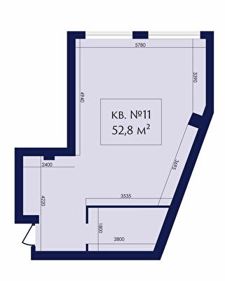 Вільне планування 52.8 м² в ЖК MAGНИТ. Будинок на Фонтанці від забудовника, Одеса