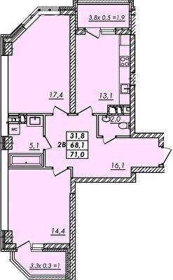 2-кімнатна 71 м² в ЖК RealPark від 16 950 грн/м², Одеса