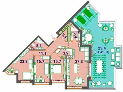 3-комнатная 150 м² в ЖК SunCity от 23 550 грн/м², Одесса