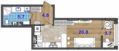 1-кімнатна 35.1 м² в ЖК SunCity від 21 500 грн/м², Одеса