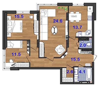 3-комнатная 89.5 м² в ЖК SunCity от 21 000 грн/м², Одесса