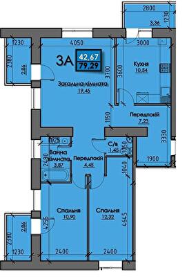 3-комнатная 79.29 м² в ЖК SANTORINI от 18 500 грн/м², Сумы